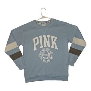 Pink Victoria's Secret Sweatshirt XS Women's Long Sleeve Blue Classic Preppy